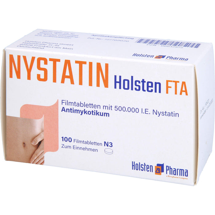 Nystatin Holsten FTA, Filmtabletten mit 500.000 I.E. Nystatin, 100 pc Tablettes