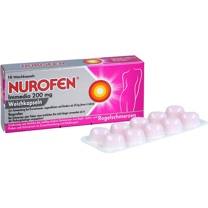 Nurofen Immedia Weichkapseln bei Regelschmerzen ab 6 Jahren 200mg, 10 pcs. Capsules