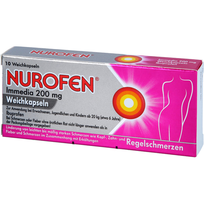 Nurofen Immedia Weichkapseln bei Regelschmerzen ab 6 Jahren 200mg, 10 pcs. Capsules