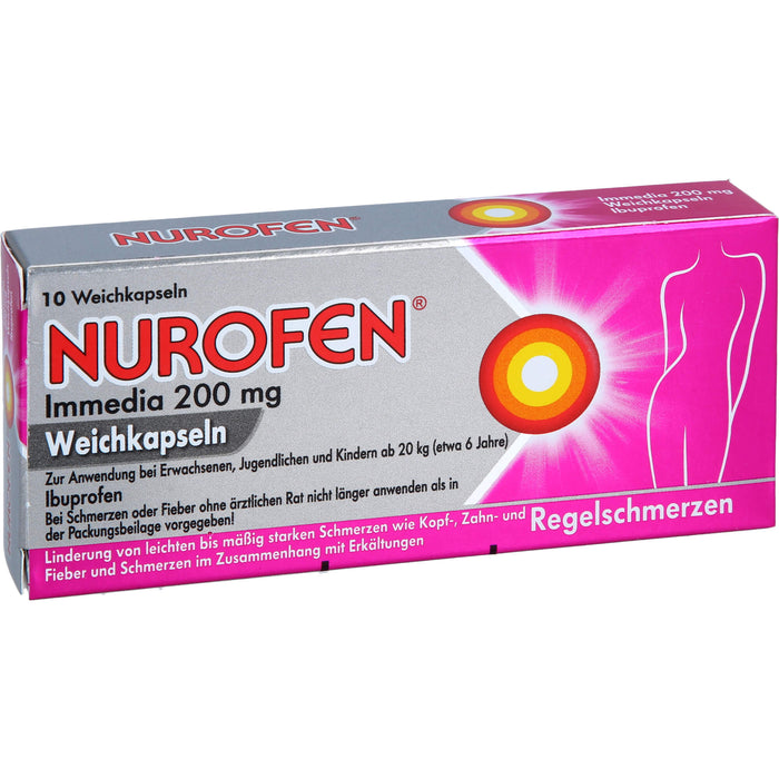 Nurofen Immedia Weichkapseln bei Regelschmerzen ab 6 Jahren 200mg, 10 pcs. Capsules