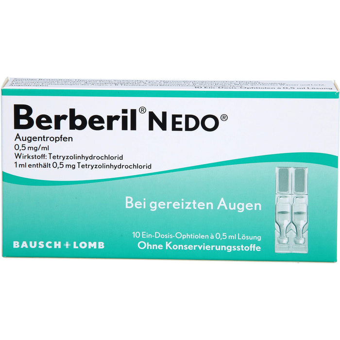 Berberil N EDO Augentropfen bei gereizten Augen, 10 St. Einzeldosispipetten