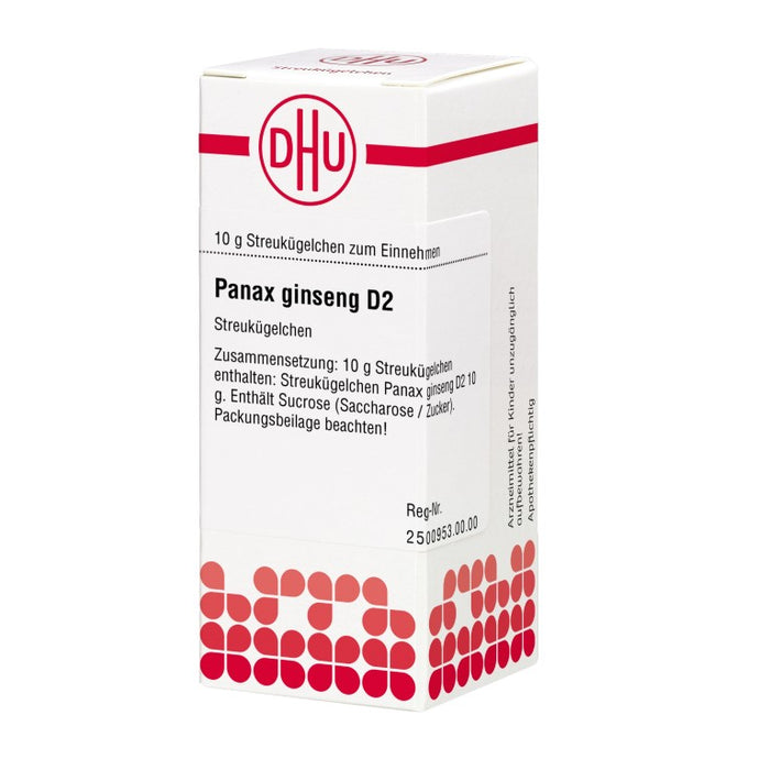 Panax ginseng D2 DHU Globuli, 10 g Globules