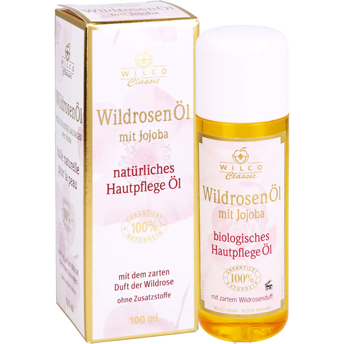 WILCO Wildrosen Öl 100% naturrein mit Jojoba, 100 ml Oil