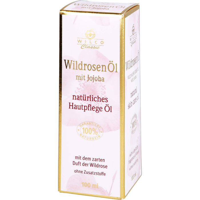 WILCO Wildrosen Öl 100% naturrein mit Jojoba, 100 ml Öl