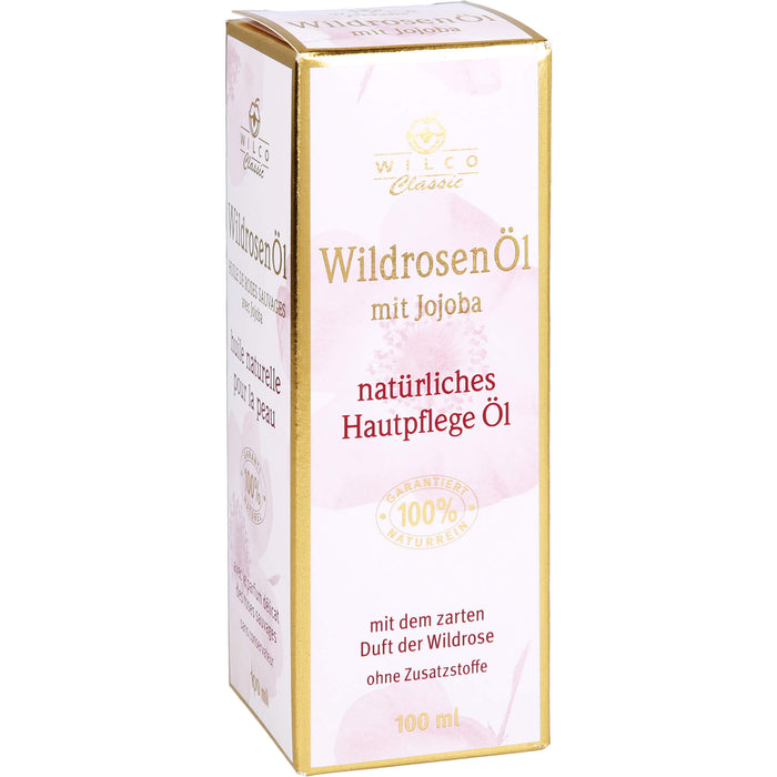 WILCO Wildrosen Öl 100% naturrein mit Jojoba, 100 ml Öl