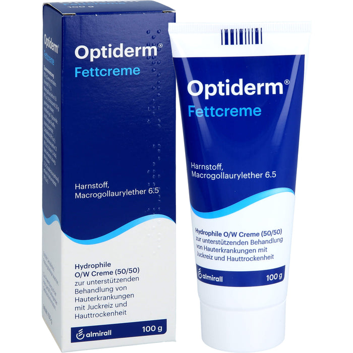 Optiderm Fettcreme für die Juckreizlinderung bei besonders trockener Haut, 100 g Crème