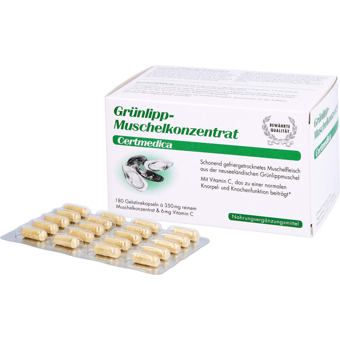 Certmedica Grünlipp-Muschelkonzentrat Gelatinekapseln, 180 pcs. Capsules