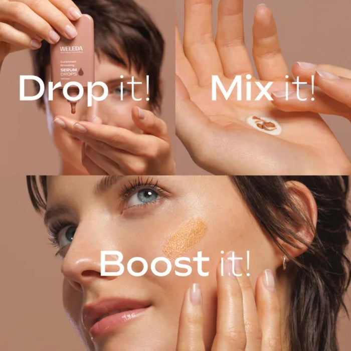 WELEDA Sunkissed Bronzing Serum Drops sofortige Feuchtigkeit & bronzy Glow, 30 ml Solution