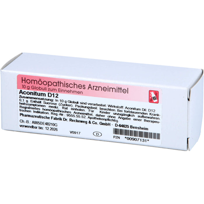 Dr. Reckeweg Aconitum D12 Globuli, 10 g Globules