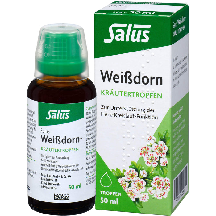 Salus Weißdorn-Kräutertropfen zur Unterstützung der Herz-Kreislauf-Funktion, 50 ml Solution
