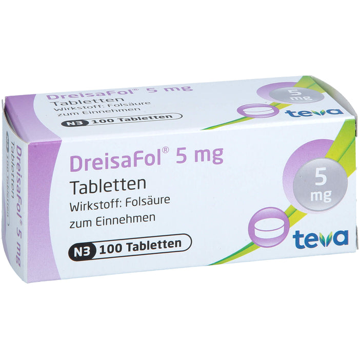 DreisaFol Tabletten bei Folsäuremangelzuständen, 100 pc Tablettes