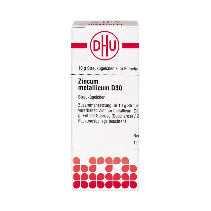 DHU Zincum metallicum D30 Streukügelchen, 10 g Globuli