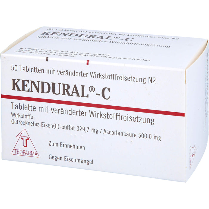 KENDURAL-C Tabletten gegen Eisenmangel, 50 St. Tabletten