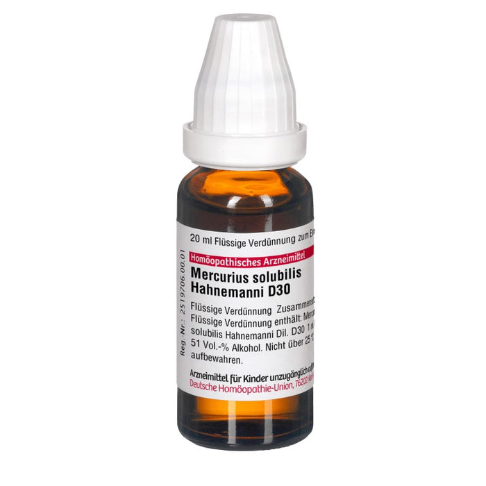 DHU Mercurius solubilis Hahnemanni D30 Dilution, 20 ml Solution