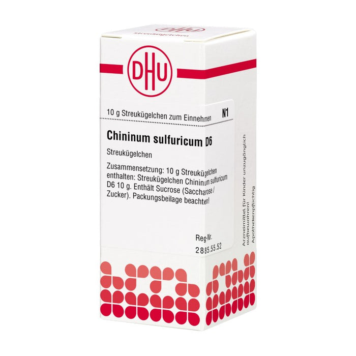 Chininum sulfuricum D6 DHU Globuli, 10 g Globules