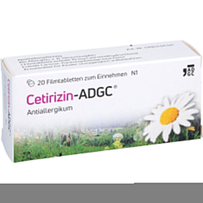 Cetirizin-ADGC Tabletten bei Allergien, 20 pc Tablettes