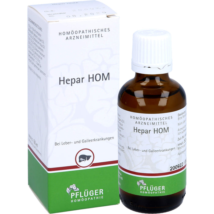 Pflüger Hepar HOM Tropfen bei Leber- und Galleerkrankungen, 50 ml Solution