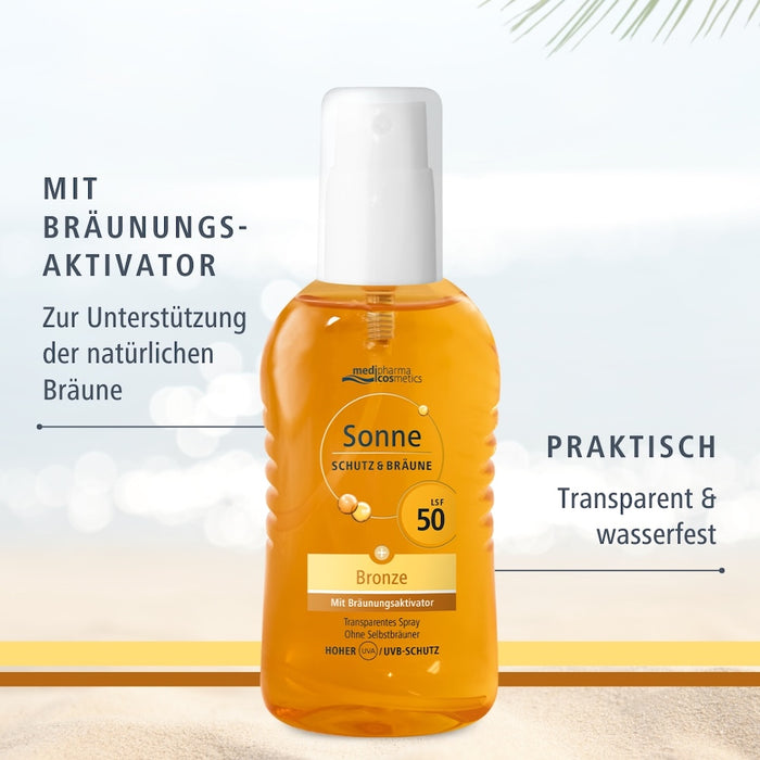 Medipharma Cosmetics Sonne Schutz & Bräune LSF 50 transparentes Spray, 200 ml Solution