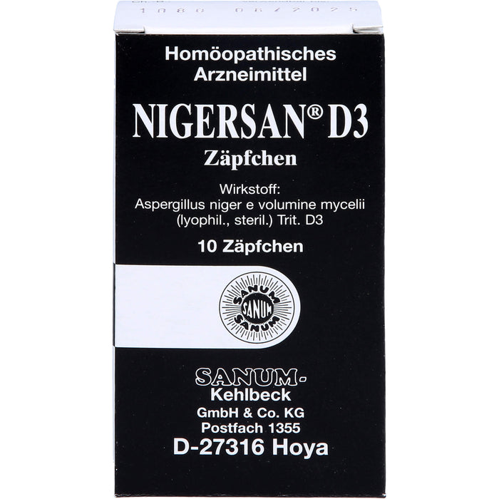 SANUM-KEHLBECK Nigersan D3 Zäpfchen, 10 St. Zäpfchen