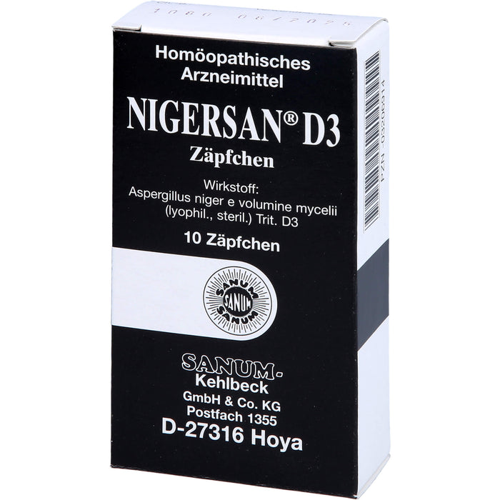 SANUM-KEHLBECK Nigersan D3 Zäpfchen, 10 St. Zäpfchen