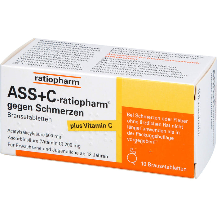 ASS + C-ratiopharm gegen Schmerzen Brausetabletten, 10 pc Tablettes