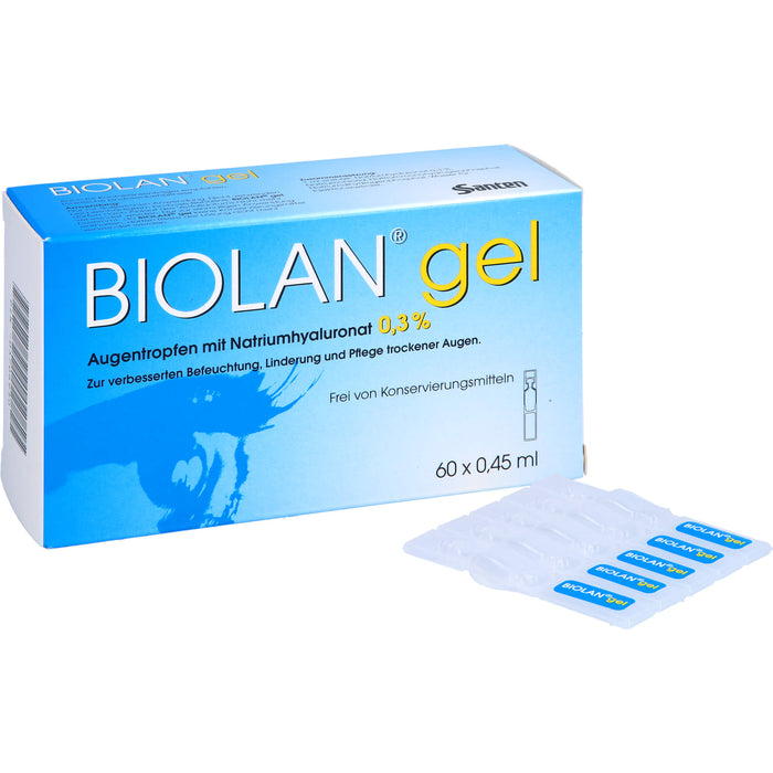 Biolan Gel Augentropfen mit Natriumhyaluronat für beanspruchte und strapazierte Augen, 60 pcs. Solution