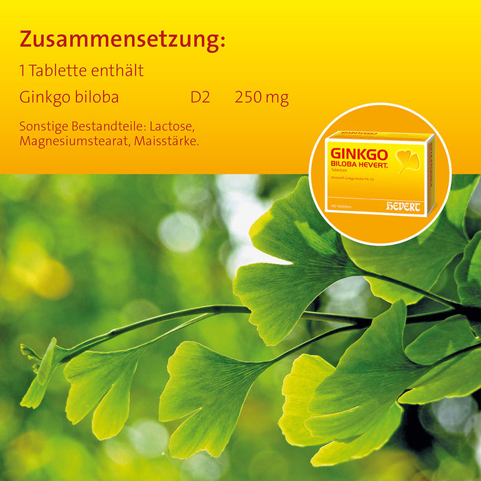 Ginkgo biloba Hevert, 100 pcs. Tablets