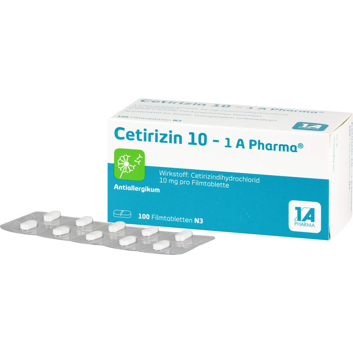 Cetirizin 10 - 1 A Pharma , 10 mg Filmtabletten, 100 pcs. Tablets