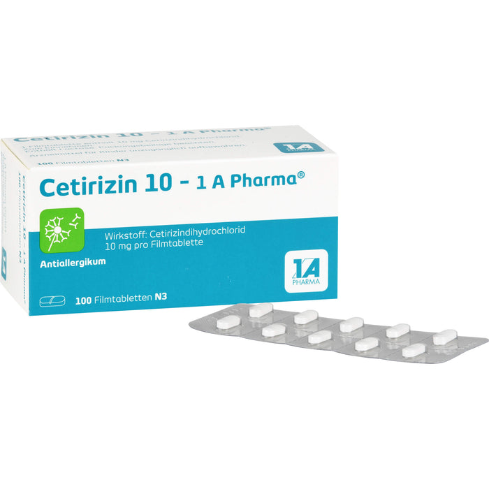 Cetirizin 10 - 1 A Pharma , 10 mg Filmtabletten, 100 pcs. Tablets