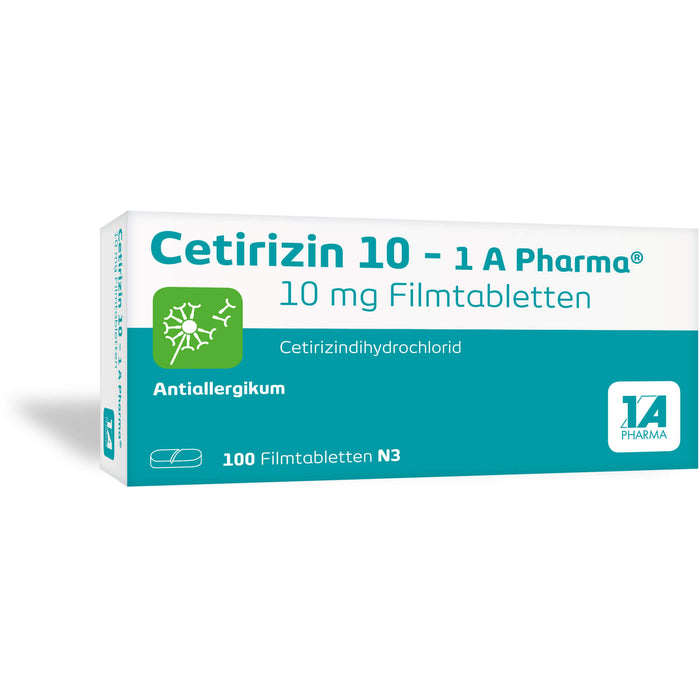 Cetirizin 10 - 1 A Pharma , 10 mg Filmtabletten, 100 pcs. Tablets