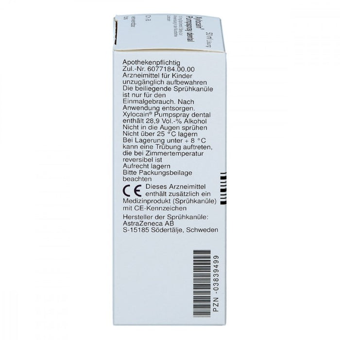 Xylocain Pumpspray dental zur oberflächlichen Betäubung in der Zahnheilkunde, 50 ml Solution