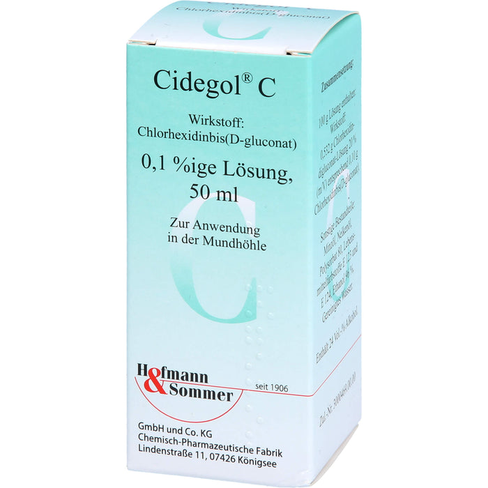 Hofmann & Sommer Cidegol C Lösung zur vorübergehenden Keimzahlverminderung im Mundraum, 50 ml Solution