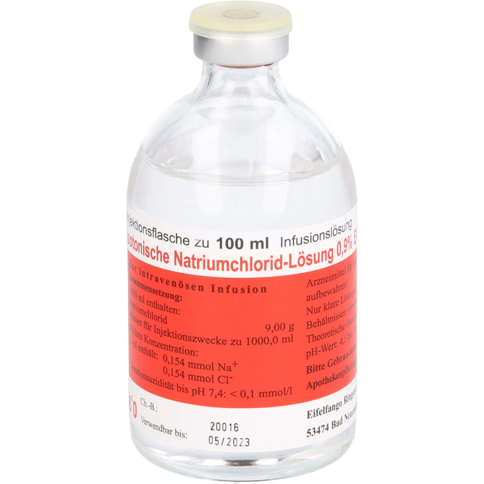 Isotonische Natriumchlorid-Lösung 0,9 % EIFELFANGO zur Flüssigkeits- und Elektrolytsubstitution, 100 ml Solution