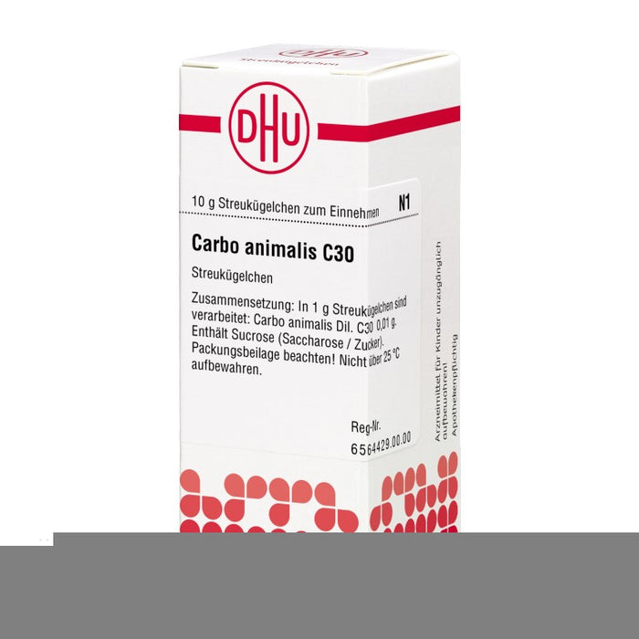 Carbo animalis C30 DHU Globuli, 10 g Globuli
