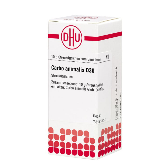 Carbo animalis D30 DHU Globuli, 10 g Globules