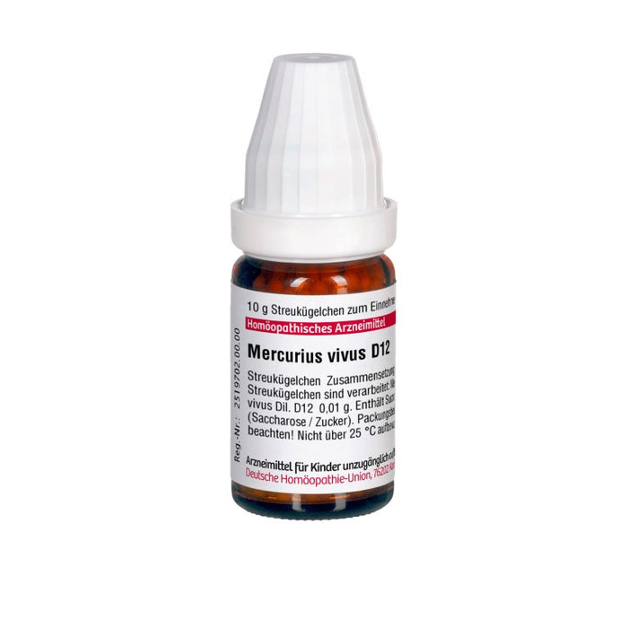 Mercurius vivus D12 DHU Globuli, 10 g Globules