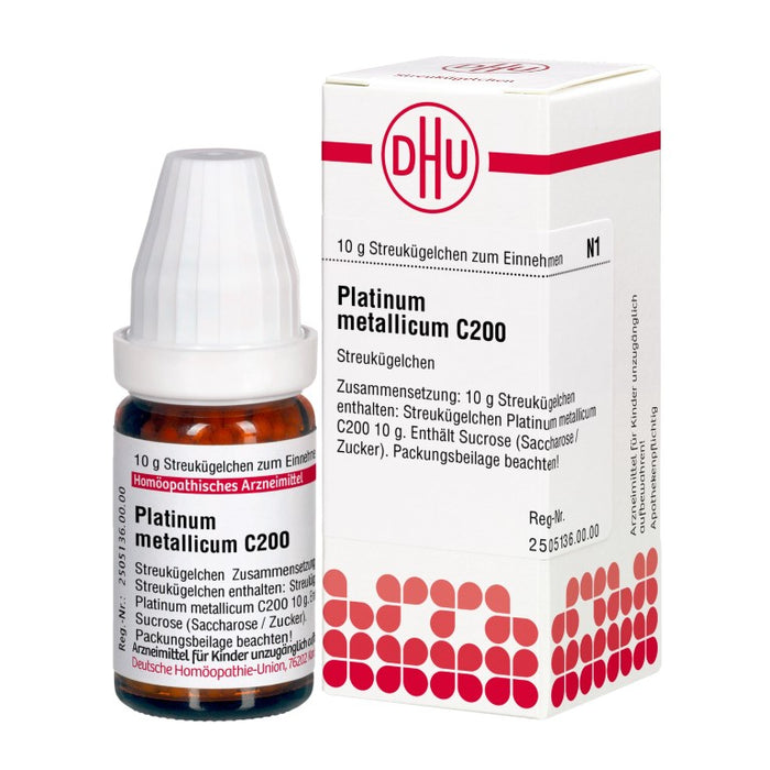 Platinum metallicum C200 DHU Globuli, 10 g Globules