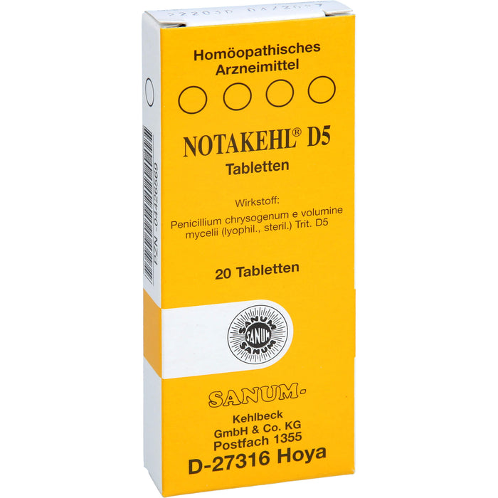 SANUM-KEHLBECK Notakehl D5 Tabletten, 20 pcs. Tablets