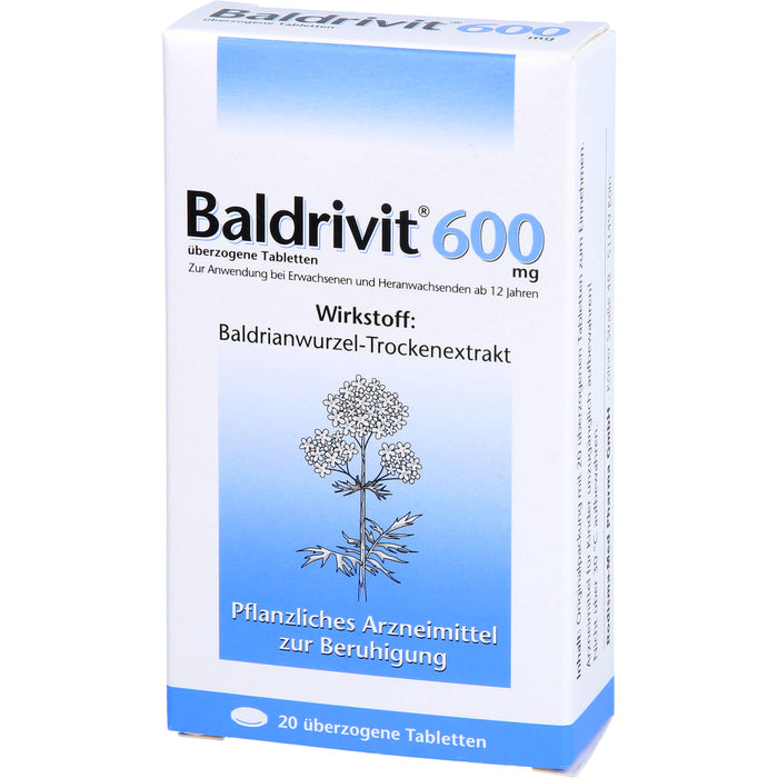 Baldrivit 600 mg Tabletten zur Beruhigung, 20 pcs. Tablets