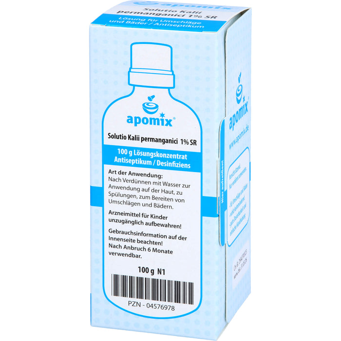 Solutio Kalii permanganici 1% SR / Kaliumpermanganatlösung 1% SR, Lösungskonz. z. Anw. auf der Haut nach Verdünnen m. Wasser, 100 g Solution