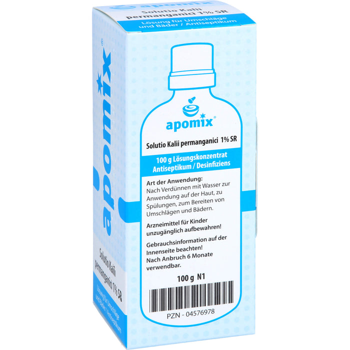 Solutio Kalii permanganici 1% SR / Kaliumpermanganatlösung 1% SR, Lösungskonz. z. Anw. auf der Haut nach Verdünnen m. Wasser, 100 g Solution