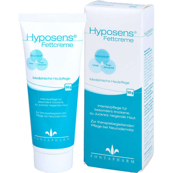 Hyposens Fettcreme für die trockene und zu Juckreiz neigende Haut, 50 g Cream