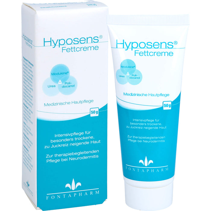 Hyposens Fettcreme für die trockene und zu Juckreiz neigende Haut, 50 g Cream