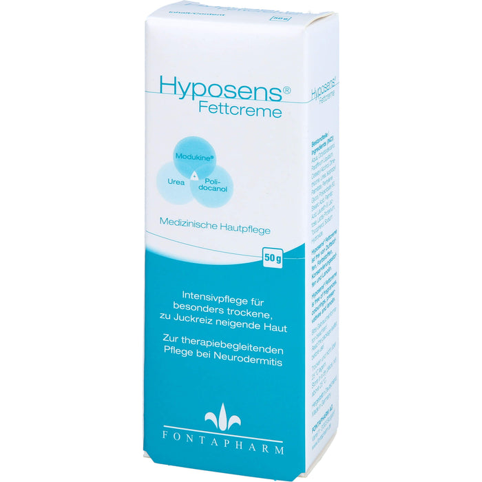 Hyposens Fettcreme für die trockene und zu Juckreiz neigende Haut, 50 g Cream