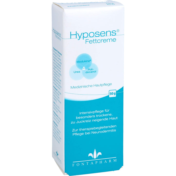 Hyposens Fettcreme für die trockene und zu Juckreiz neigende Haut, 50 g Cream