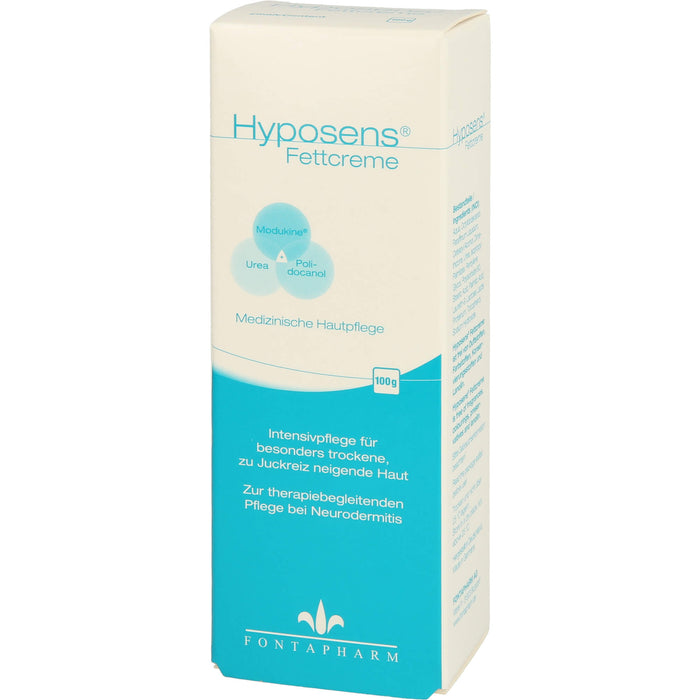 Hyposens Fettcreme für die trockene und zu Juckreiz neigende Haut, 100 g Cream