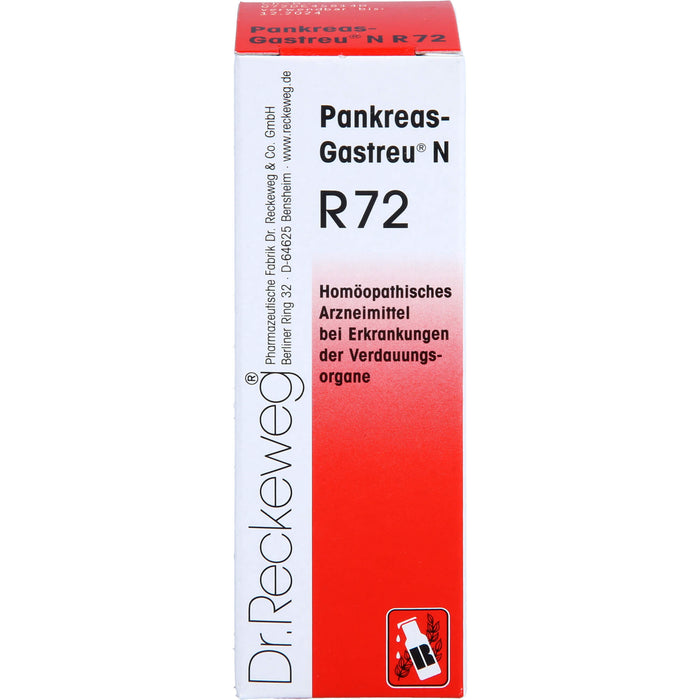 Dr. Reckeweg Pankreas-Gastreu N R72 Mischung bei Erkrankungen der Verdauungsorgane, 22 ml Lösung