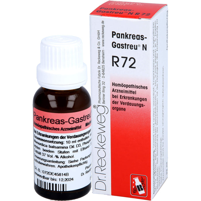 Dr. Reckeweg Pankreas-Gastreu N R72 Mischung bei Erkrankungen der Verdauungsorgane, 22 ml Solution