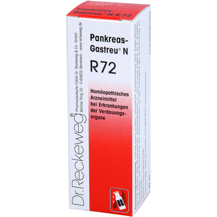 Dr. Reckeweg Pankreas-Gastreu N R72 Mischung bei Erkrankungen der Verdauungsorgane, 22 ml Solution