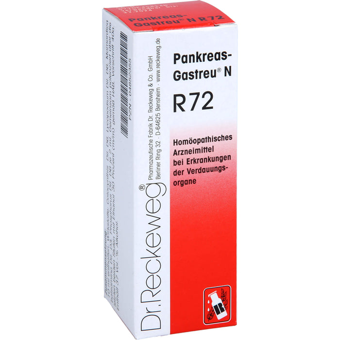 Dr. Reckeweg Pankreas-Gastreu N R72 Mischung bei Erkrankungen der Verdauungsorgane, 22 ml Solution